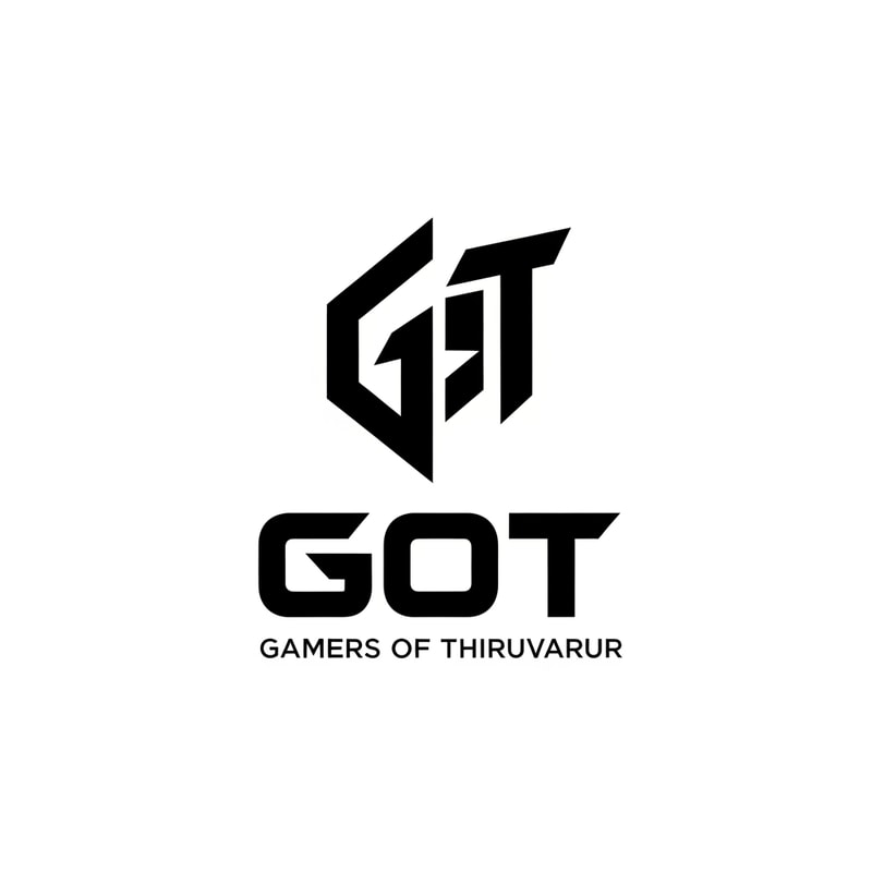 Design a clean and minimal esports logo mark for “GOT – Gamers of Thiruvarur”.
Create a bold abstract symbol using sharp geometric shapes and strong negative space.
Modern gaming logo, flat vector style, no shadows or gradients.
High readability at small sizes, white background.