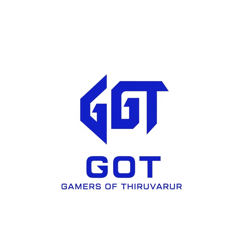 Design a clean and minimal esports logo mark for “GOT – Gamers of Thiruvarur”.
Create a bold abstract symbol using sharp geometric shapes and strong negative space.
Modern gaming logo, flat vector style, no shadows or gradients.
High readability at small sizes, white background.