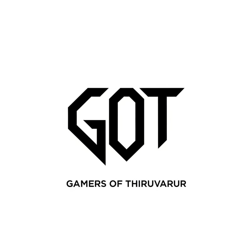 Design a clean and minimal esports logo mark for “GOT – Gamers of Thiruvarur”.
Create a bold abstract symbol using sharp geometric shapes and strong negative space.
Modern gaming logo, flat vector style, no shadows or gradients.
High readability at small sizes, white background.