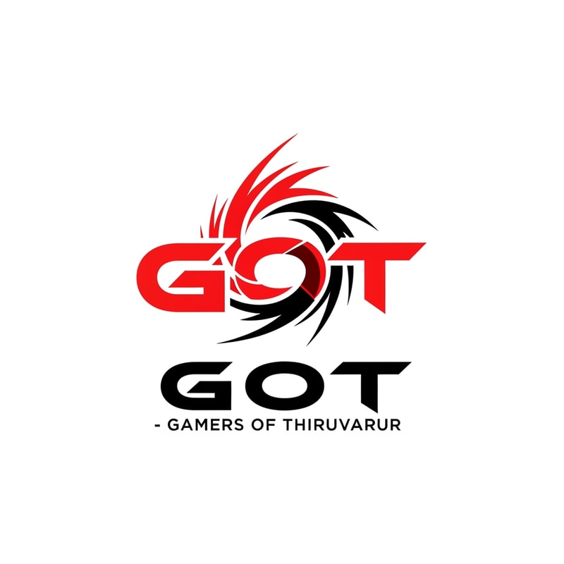 Create a modern esports logo for “GOT – Gamers of Thiruvarur”.
Design an abstract emblem combining the letters G O T into a powerful energy swirl symbol.
Use sharp angular shapes, dynamic motion, and a bold minimal style.
Flat vector design, high contrast, suitable for gaming team branding.
Color palette: orange and black or red and black.
Clean white background, no gradients, no mockups, no text effects.