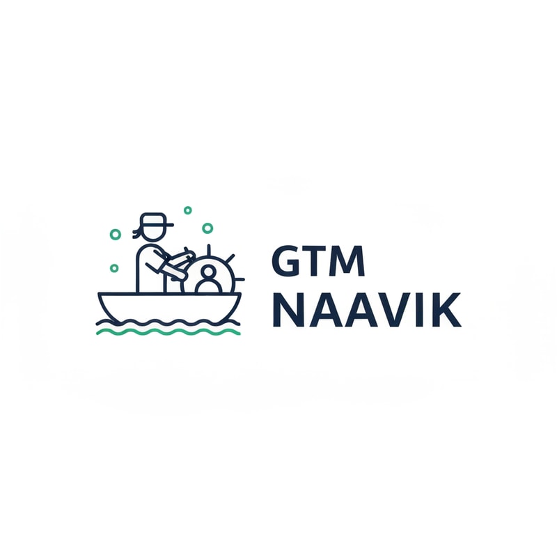 Minimal and modern logo design for a digital marketing agency named “GTM Naavik”.
Concept: a naavik (sailor) steering a simple boat in calm water, symbolizing guiding customers toward success.
Include a small person (customer) sitting peacefully inside the boat.
Style: flat vector, clean lines, minimalistic, and professional.
Use main colors #0A3D62 (deep navy blue) and #1ABC9C (teal green) only.
Typography: modern sans-serif, clean and balanced, text “GTM Naavik” beside or below the icon.
Background: plain white or transparent.
Emphasize trust, guidance, and digital growth with a sleek, contemporary look.