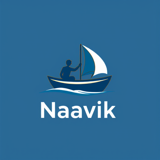 Professional logo design. Logo Prompt (for AI image generation):

A creative, modern logo showing a Naavik (sailor) and a Customer sailing together in the same boat.
The Naavik (sailor) should appear as the main effort-making person — steering, rowing, or managing the sail — while the Customer is calmly guiding or pointing the direction.
The concept should represent collaboration, guidance, and partnership.
Style: minimal, professional, clean lines, inspired by the existing Naavik logo (attached reference).
Use colors and shapes that convey trust, teamwork, and progress — such as blue, white, and soft gold accents.
The design should look great for both digital and print, with a symbol + name layout (where text “Naavik” or your brand name can be added below or beside the icon).
The overall tone should feel forward-moving, purposeful, and human-centered — showing that the Naavik leads with effort while the Customer collaborates to reach success.

color code is : #0A3D62 and #1ABC9C
