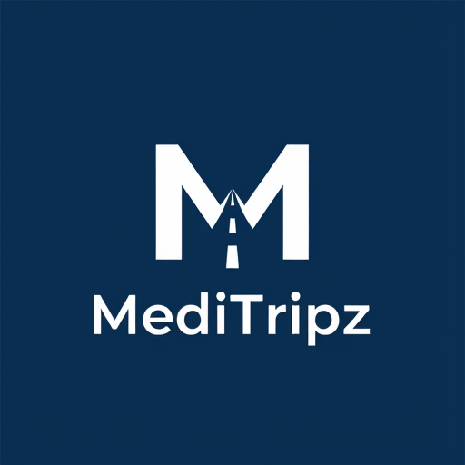 Professional logo design. Concept: A bold M with a runway strip running through its center — the runway also doubles as a heartbeat line.

Symbolism: The journey of health begins with MediTripz.

Style: Flat logo, clean geometry, balanced typography.

Mood: Premium, corporate, trustworthy.