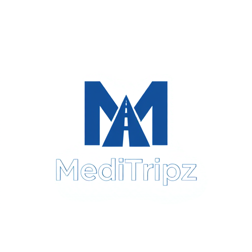 Professional logo design. Concept: A bold M with a runway strip running through its center — the runway also doubles as a heartbeat line.

Symbolism: The journey of health begins with MediTripz.

Style: Flat logo, clean geometry, balanced typography.

Mood: Premium, corporate, trustworthy.