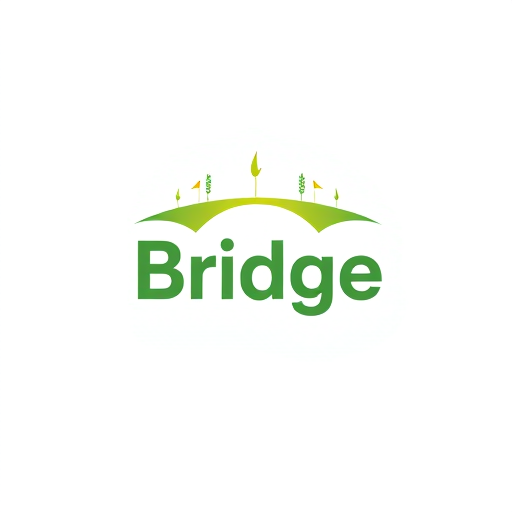 Professional logo design. Logo Design:"Design a modern, minimalistic logo for a mobile app called 'Bridge'. The app helps farmers order farm essentials like wheat, milk, and groceries quickly, similar to Instamart. The logo should combine elements of a bridge (symbolizing connection and trust) with soft agricultural motifs (like a wheat stalk or leaf). Use a clean geometric style, flat design, and bold, modern typography. Color palette should be fresh and approachable — shades of green for agriculture, with a touch of yellow or orange for energy and warmth. The design must look professional, scalable, and suitable as an app icon." 
