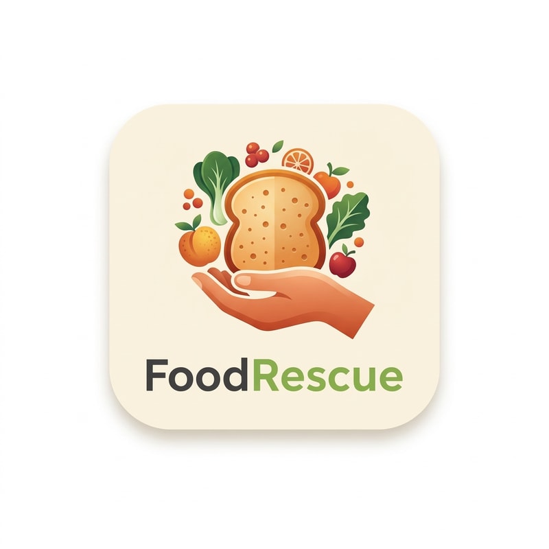 create a app logo of foodrescue diffrents morden looks update