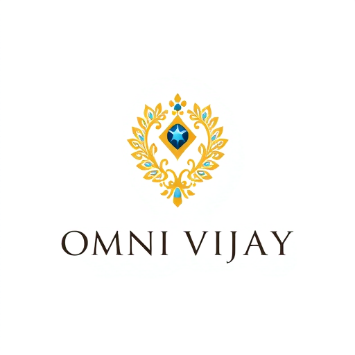 Professional logo design. "Luxury jewellery brand logo for ‘OMNI VIJAY’  suitable for a luxury jewellery identity."