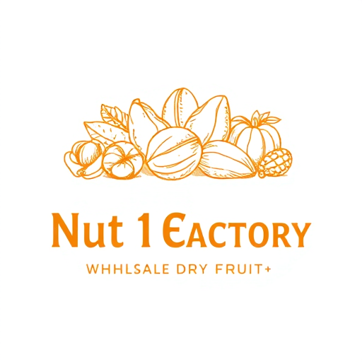 Professional logo design.  this is the logo for Premium Nut FactoryThe logo features several nuts and legumes in a sketch-like, golden-brown style, including what looks like peanuts and some shelled seeds. Below the main company name, the tagline reads: WHOLESALE DRY FRUIT
