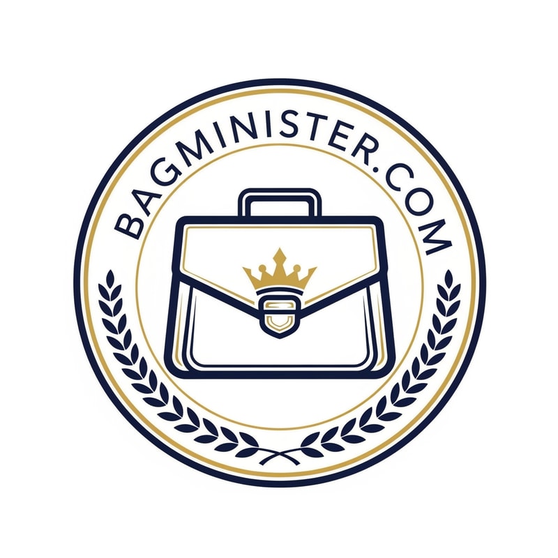 i want to create a bag related logo in circle layout for a brand called BagMinister.com