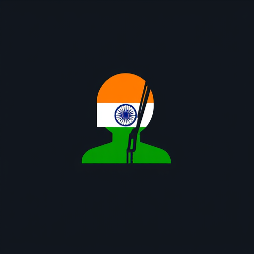 Professional logo design. a person with a speaker and on the person image attached a indian flag