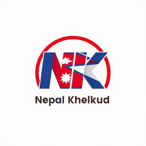 Professional logo design. Create a professional and modernCreate a professional and modern logo for a YouTube channel named "Nepal Khelkud".
The main design should feature the letters "NK", where the "K" is replaced by Nepal flag because it resembles K.
Below the logo, write the full channel name "Nepal Khelkud" in clean, bold typography.
Use a background colour with matching (red, blue, and white).
The overall style should be sports-themed, energetic, and eye-catching, suitable for a sports content channel.
Make it simple yet professional, easily recognizable even at small sizes, and optimized for YouTube profile and banner use. logo for a YouTube channel named "Nepal Khelkud".
The main design should feature the letters "NK", where the "K" is creatively replaced or filled with the Nepal national flag.
Below the logo, write the full channel name "Nepal Khelkud" in clean, bold typography.
Use a background colour matchable colour, and the logo is filled with circle with design nepal flag at circumference