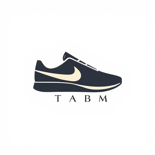 Professional logo design. Letterform for a premium and elegant sneaker brand named "STABM": A sophisticated, abstract NIKE sneaker suggesting speed and elevated style, deep charcoal, and a hint of off-white, A sleek, modern typeface with subtle sharp edges to echo the brand initial, Modern, minimalist, luxury, with subtle art deco influences, A clean, geometric representation with a focus on sharp lines and balanced negative space, White background.