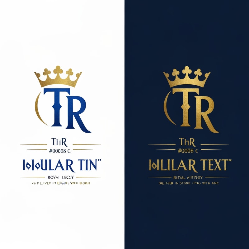 Design a distinc buil“T, whi“The R
The logoregal, ancient aesthetic — stimeless, noble,, yetclean and adaptable for modern media.

Design requir

Use a rich royal blue (#00008 c

Incorporate gold,gold c tabove, behind, or inte the

The overall look must feel royal, powerful, and — a mhonor, legacy, and divine authori

The TR shelegant and b,ancient royal typography or engraved sym

Optionally include the text “ inclassic serif or ancient-style font tha

Keep the composition balanc

Deliver in ve andhigh-resolution PNG with transparent

Include light and dark background ver rt-shirt printing and

Style
Ancien