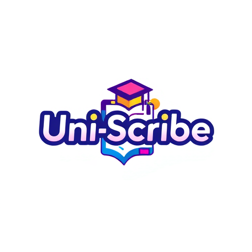 Professional logo design. Vibrant Gen Z logo for Uni-Scribe note-taking app; bold gradient colors, playful modern notebook or pen icon, dynamic shapes, academic accents like a graduation cap or paper, cool sans-serif font, and an energetic, eye-catching style
