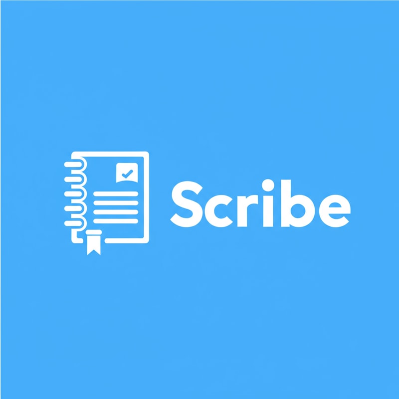 Minimalist logo for Uni-Scribe, a student-focused note-taking app; modern notebook icon with clean lines, subtle academic elements such as pen or graduation cap, soothing color palette, sans-serif font, and a sleek, digital aesthetic