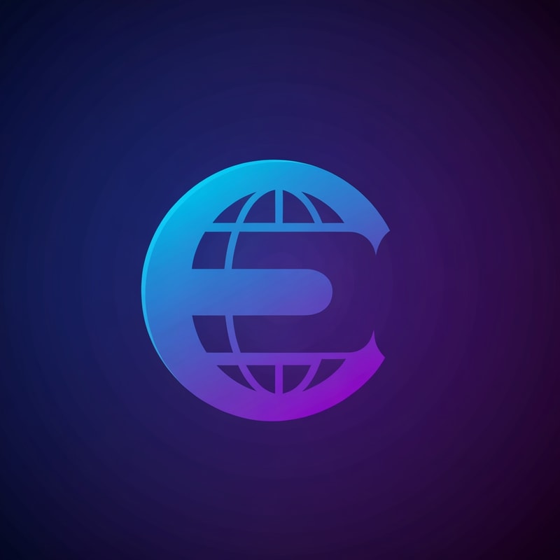 A stylized “E” morphing into a globe, symbolizing digital growth and global reach.

Color: Electric Blue with gradients to Neon Purple.

Represents evolution, presence, and expansion.