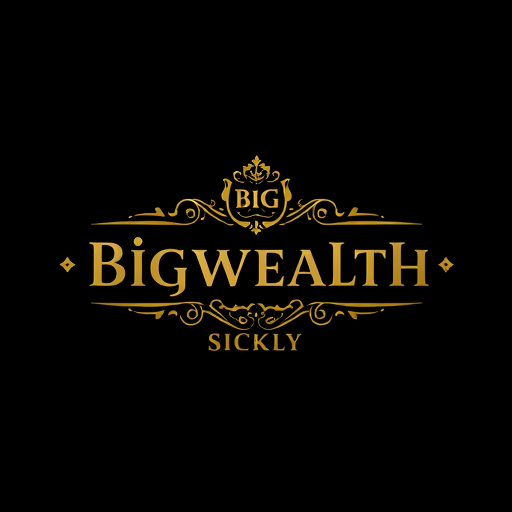Professional logo design. Design a logo for name *BIgwealth* the backround should be black and it is a clothing shirt brand which defines confidnece , old money vibe