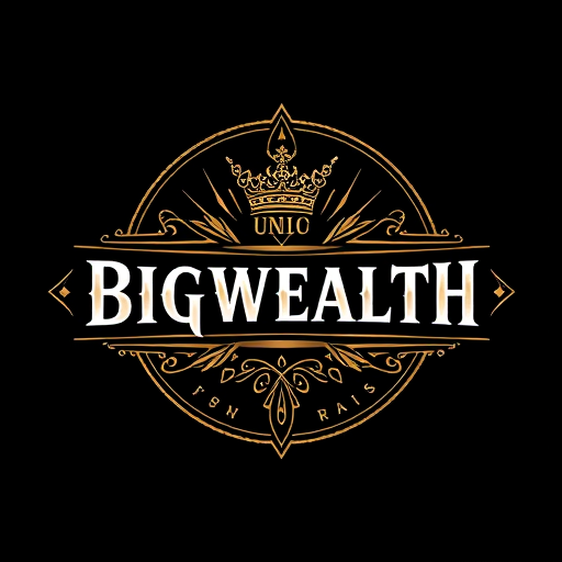 Professional logo design. Design a logo for name *BIgwealth* the backround should be black and it is a clothing shirt brand which defines confidnece , old money vibe 