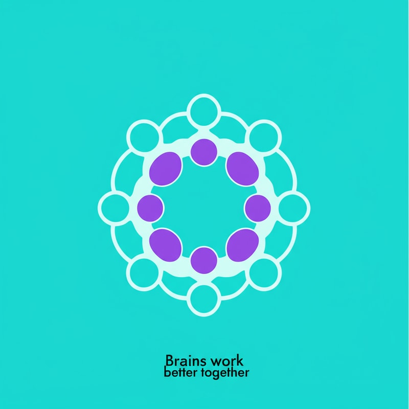 add tagline Brains work better together in dm sans font