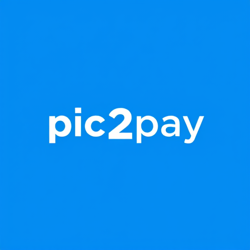 Professional logo design. create a logo for online payment app (payment done by scanning qr) for mobile by including white and blue colors app name is pic2pay.