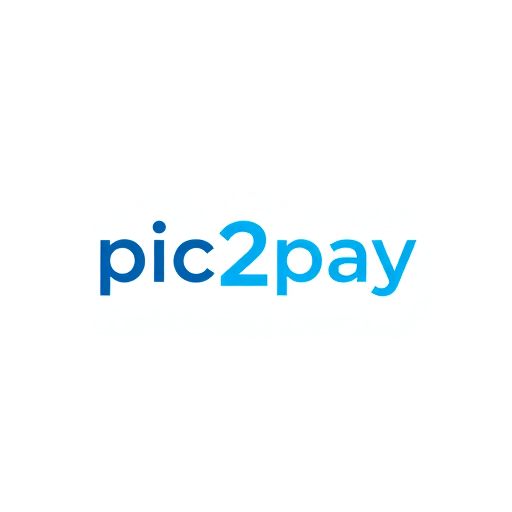 Professional logo design. create a logo for online payment app (payment done by scanning qr) for mobile by including white and blue colors app name is pic2pay.