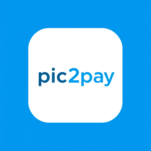 Professional logo design. create a logo for online payment app (payment done by scanning qr) for mobile by including white and blue colors app name is pic2pay.