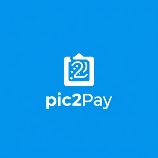 Professional logo design. create a logo for online payment app (payment done by scanning qr) for mobile by including white and blue colors app name is pic2pay.