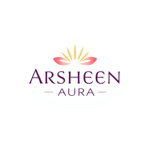 Professional logo design. logo design for a cosmetic product brand named , Arheen Aura and the word Arsheen Aura must look like a single word while they still hold a separate position for the viewer's eyes