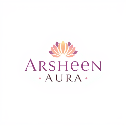 Professional logo design. logo design for a cosmetic product brand named , Arheen Aura and the word Arsheen Aura must look like a single word while they still hold a separate position for the viewer's eyes