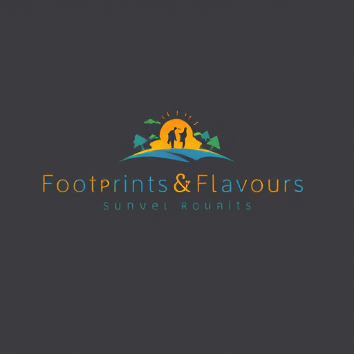 Professional logo design. i need a logo with clour palette A8BBA3 F7F4EA EBD9D1 B87C4C which is a logo of a travel blog Footprints&Flavours make it professional with single for both words and in 3d bold