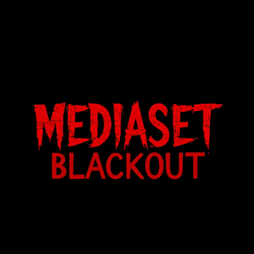 Professional logo design. logo for horror game, text, scary red font "MEDIASET BLACKOUT"ù