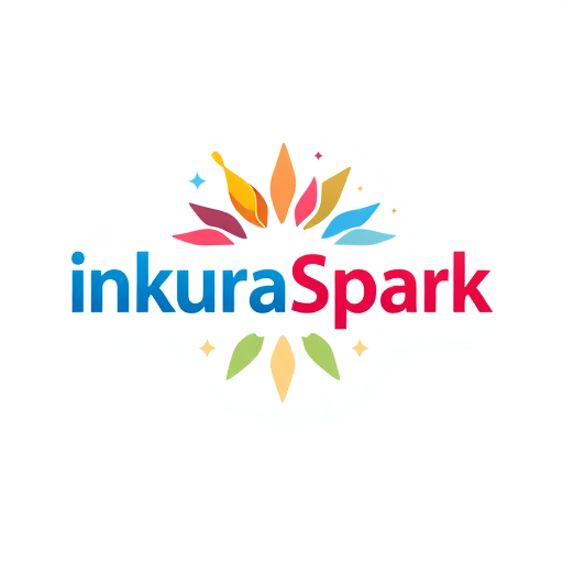 Professional logo design. design a unique and 3d modren logo for shop name inkuraSpark with coloured mixtures and trending 