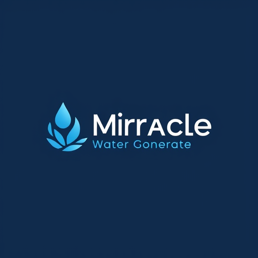 Professional logo design. Miracle water genrate logo basic element related water simple 1 colour logo