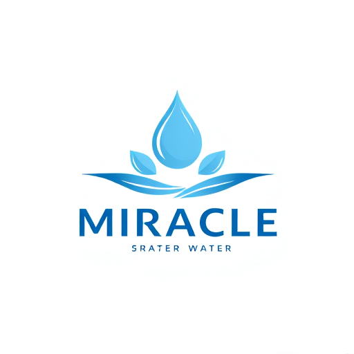 Professional logo design. Miracle water genrate logo basic element related water simple 1 colour logo