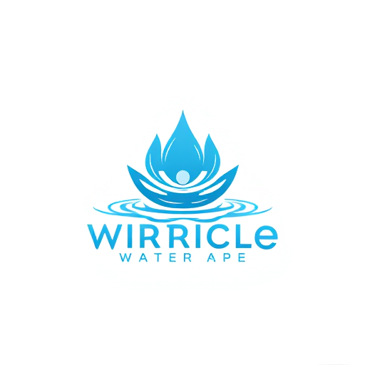 Professional logo design. Miracle water genrate logo basic element related water simple 1 colour logo