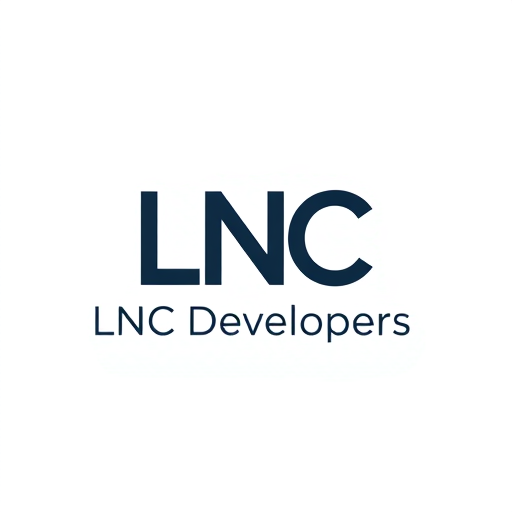 Professional logo design. A minimal and stylish monogram logo for LNC Developers, with the initials ‘LNC’ in bold, modern typography. ‘Developers’ written below in a clean sans-serif font. Single-color vector logo (black or navy blue), elegant and timeless design.