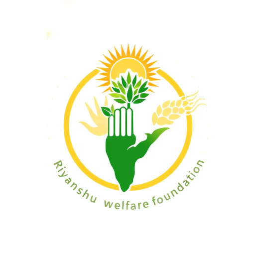 Professional logo design. Riyanshu welfare foundation It should have the map of India and grains, sun, tree, hand as well as the complete logo in a circle