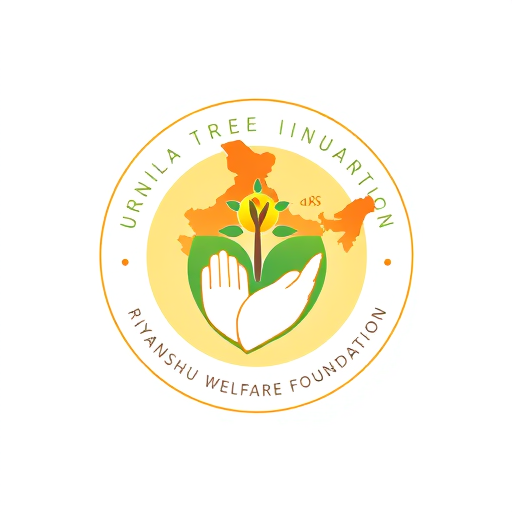 Professional logo design. Riyanshu welfare foundation It should have the map of India and grains, sun, tree, hand as well as the complete logo in a circle