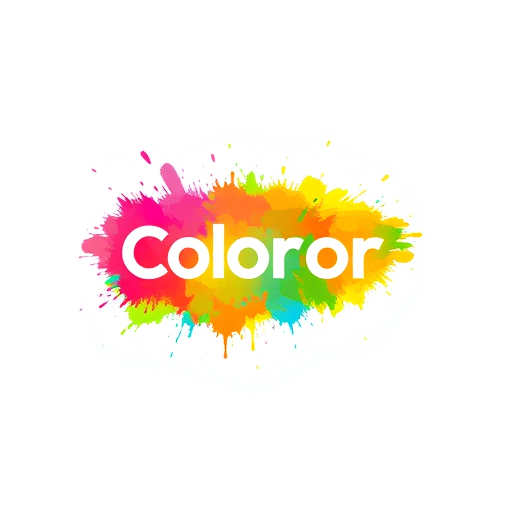 Professional logo design. Color Splash Logo – paint splash or brush effect behind text.