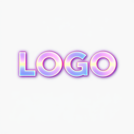 Professional logo design. Holographic Logo – shiny rainbow-like hologram text effect.