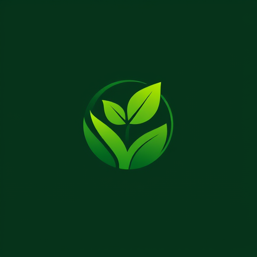 Professional logo design. green earth logo without any text add some leaf or tree