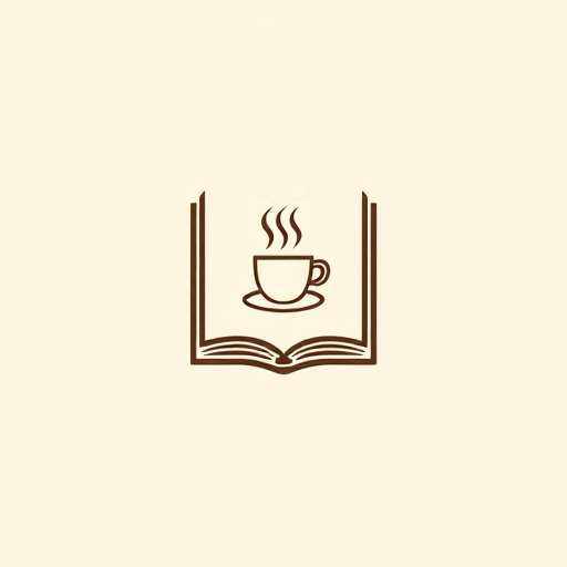 Professional logo design. Minimalist modern flat logo design. A closed book standing upright, with a simple coffee cup icon drawn on its cover. The design must be very clean, sleek, and contemporary, similar in simplicity and recognizability to the Apple logo. Use flat vector 