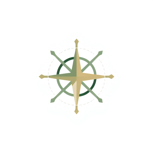 Professional logo design. Abstract logo for a modern furniture design studio named "Helm Studio": A clean, emblem representation of a helm or compass rose integrated with subtle furniture elements like lines or angles, or grid form symbolizing guidance and craftsmanship. Color palette: green, grays, white and a touch of warm wood tone. Typography: A lacre with good legibility. Design: Scandinavian and mid-century modern influence. Visual execution: Flat design with precise lines and balanced composition. Background: Transparent.