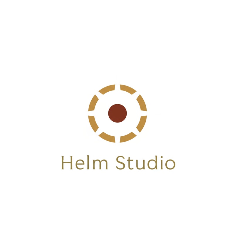i want to change color combination with green ,white and brown. and helm studio in pictorial logo