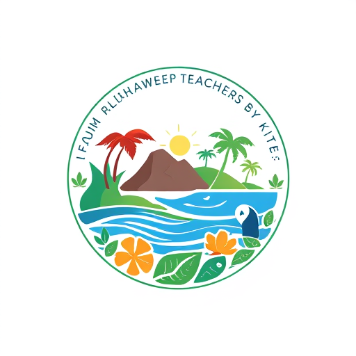 Professional logo design. create a logo on the theme -AI training for Lakshadweep teachers by Kite ,Kerala ,logo shape round include images of Lakshadweep & Kerala culture