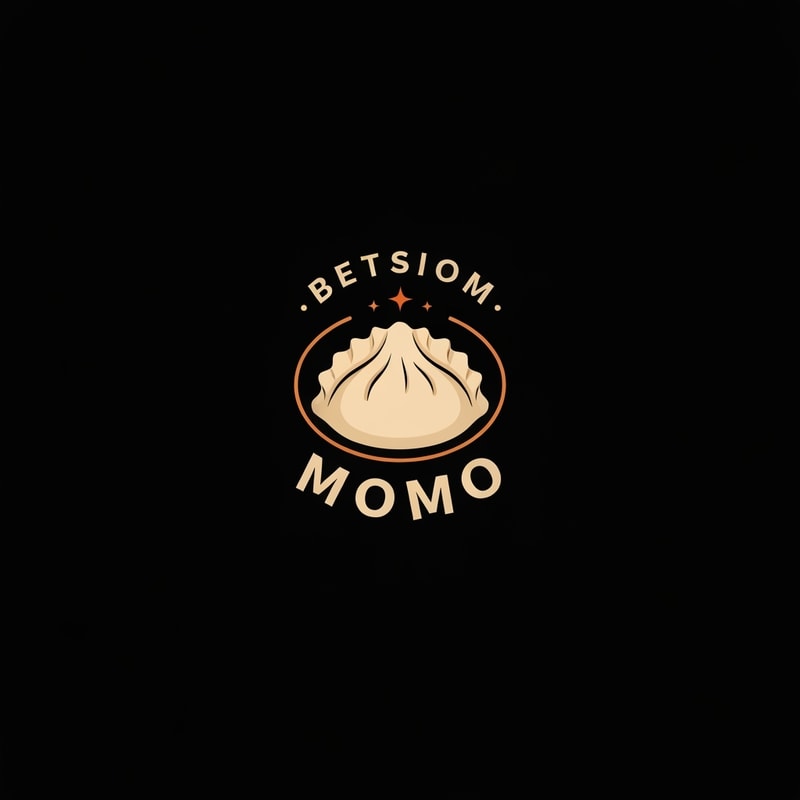 Professional logo design. design a momo shop logo with "BEST MOMO" written on it with dumpling image. with a black background