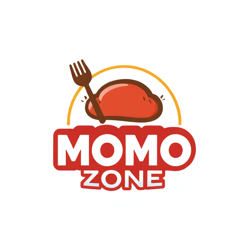 Professional logo design. make a logo for "MOMO ZONE" with a momo plate image bellow it