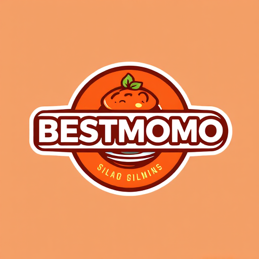 Professional logo design. make a logo for " BESTMOMO" with a momo plate image bellow it