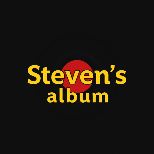 Professional logo design. make a record labelled type for the word "Steven's album" 