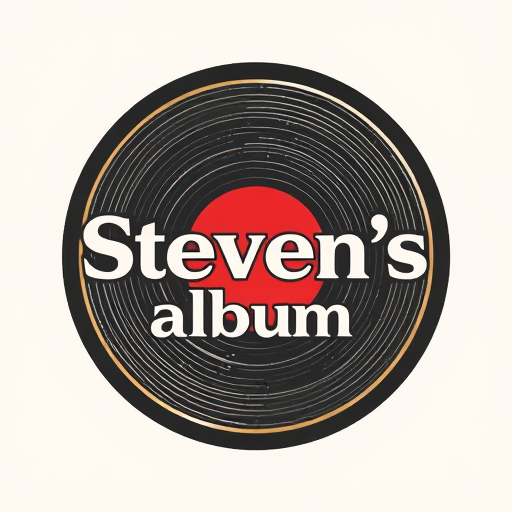 Professional logo design. make a record labelled type for the word "Steven's album"